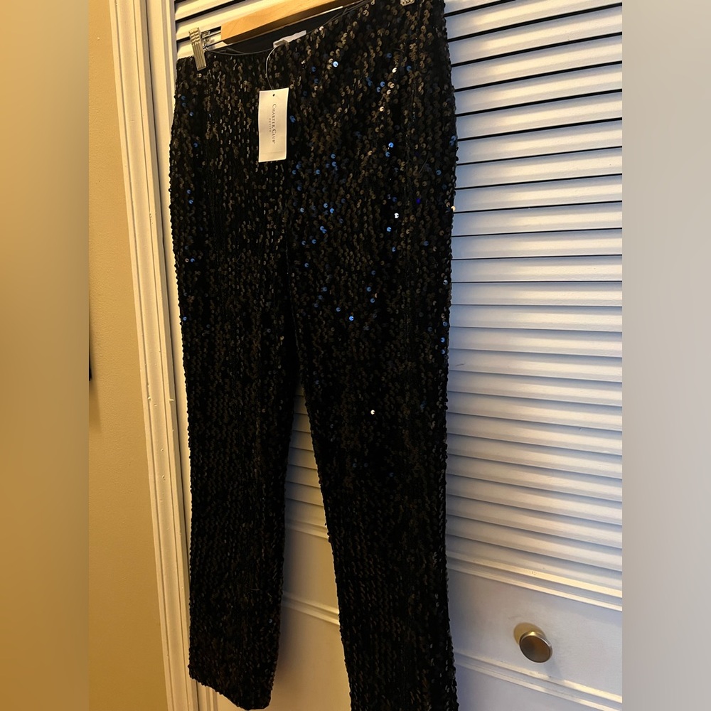 Black sequin pants
